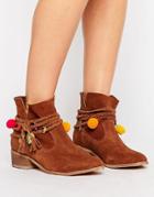 Asos Antigua Suede Festival Boots - Tan