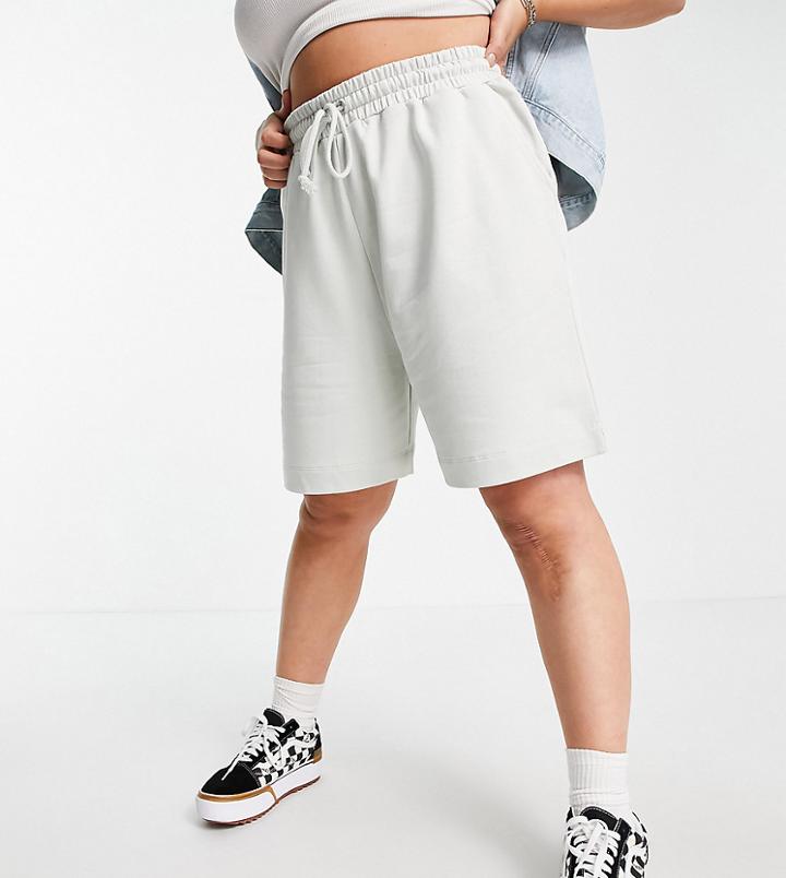 Collusion Plus Longline Shorts In Ice Blue-blues