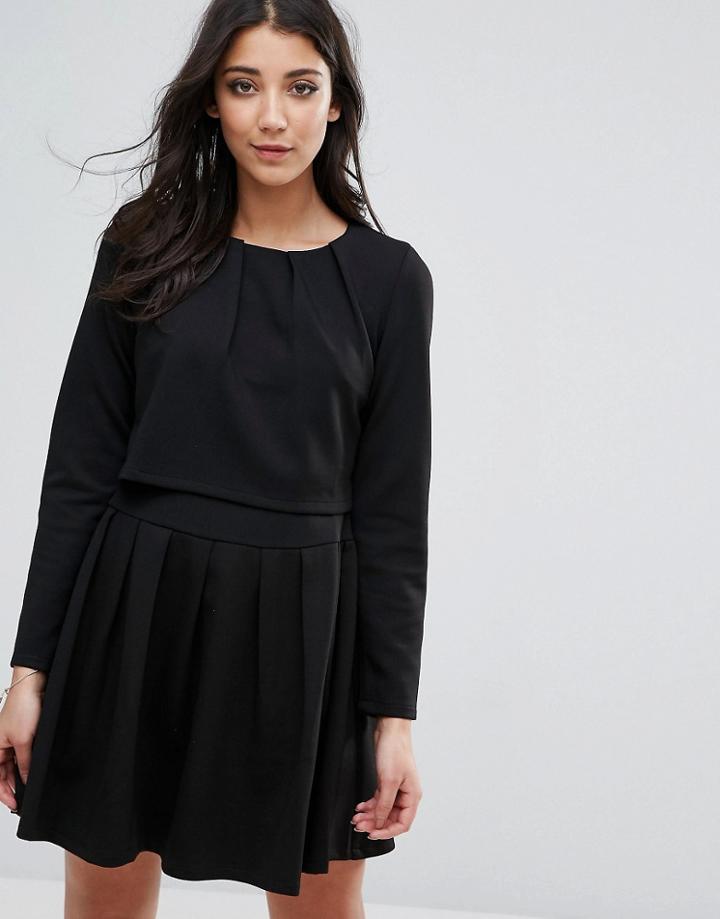 D.ra Alexa Blousson Skater Dress - Black