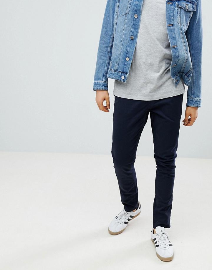 Next Skinny Fit Chinos In Navy - Navy