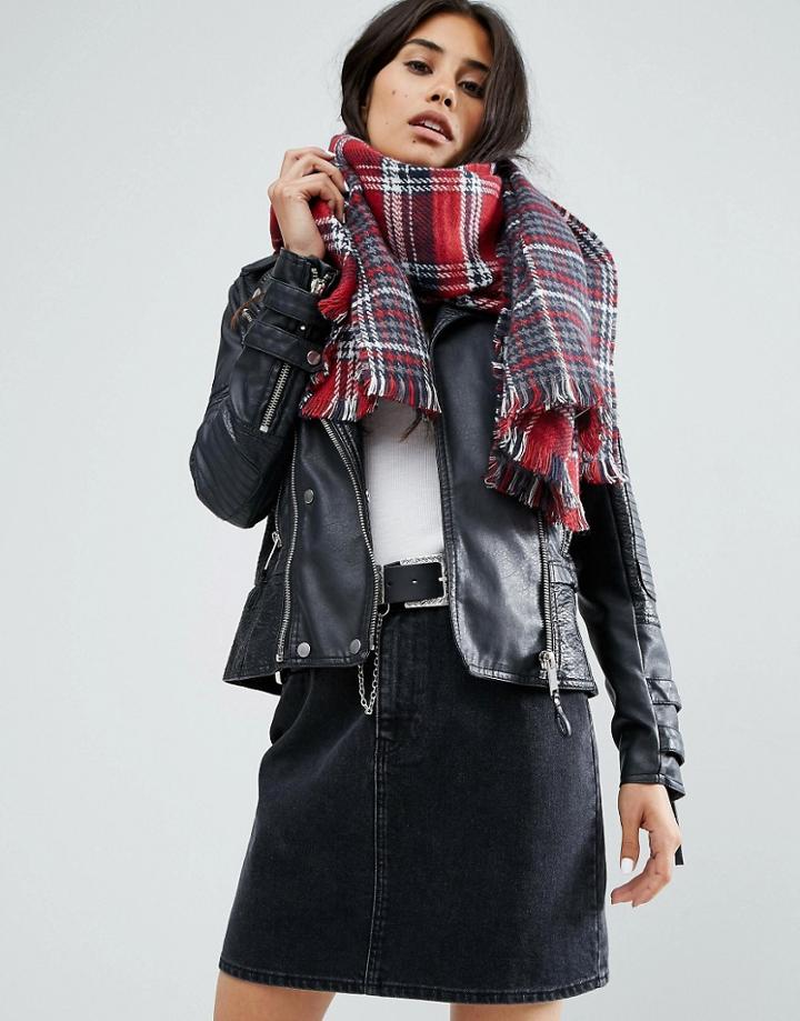 Boardmans Reversible Plaid Check Scarf - Multi