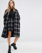 Motel Checked Wool Ernest Coat Co-ord - Black