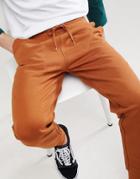 Asos Design Slim Joggers In Dark Orange - Orange