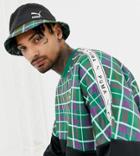 Puma Check Bucket Hat In Green Exclusive At Asos - Green
