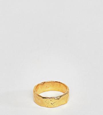 Ottoman Hands Gold Plated Hammered Ring - Gold