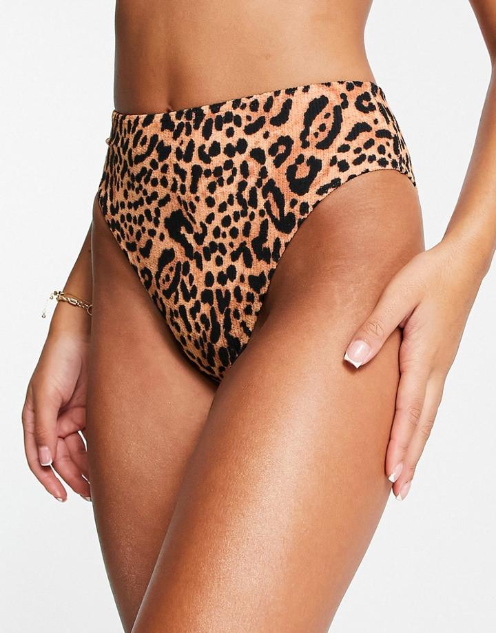 Billabong High Waist Bikini Bottom In Leopard Print-multi