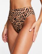 Billabong High Waist Bikini Bottom In Leopard Print-multi