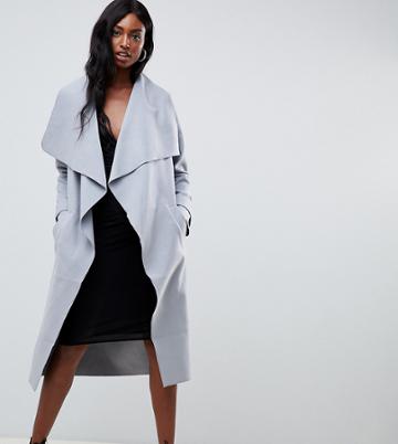 Missguided Tall Waterfall Coat - Gray