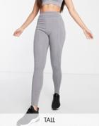 Asos 4505 Tall Icon Running Tie Waist Leggings With Pocket-gray