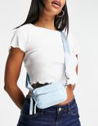 Topshop Micro Crossbody Bag In Pale Blue-blues
