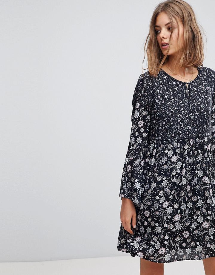 Esprit Mixed Print Smock Dress - Blue