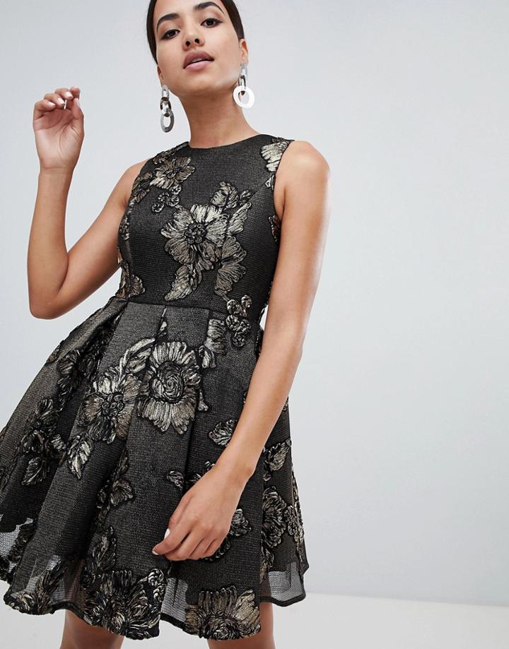 Forever Unique Baroque Patterned Dress - Multi