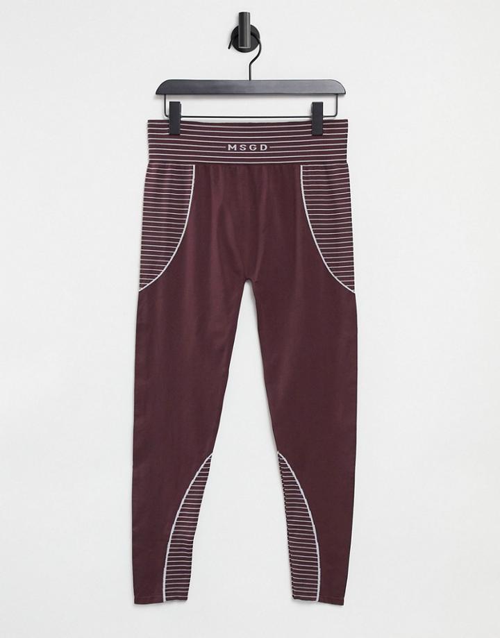 Missguided Msgd Seamless High Waist Legging In Burgundy-red