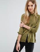 Pull & Bear Kactus Printed Blouse - Green