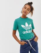 Adidas Originals Trefoil Tee In Teal - Green