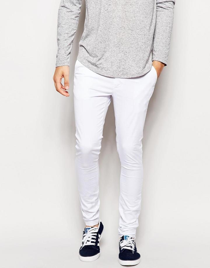 Asos Extreme Super Skinny Chinos - White