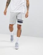 Only & Sons Jersey Shorts With Sport Stripe - Gray