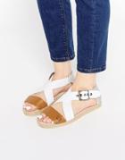 G-star Aria Ankle Strap Flat Sandals - White Lthr