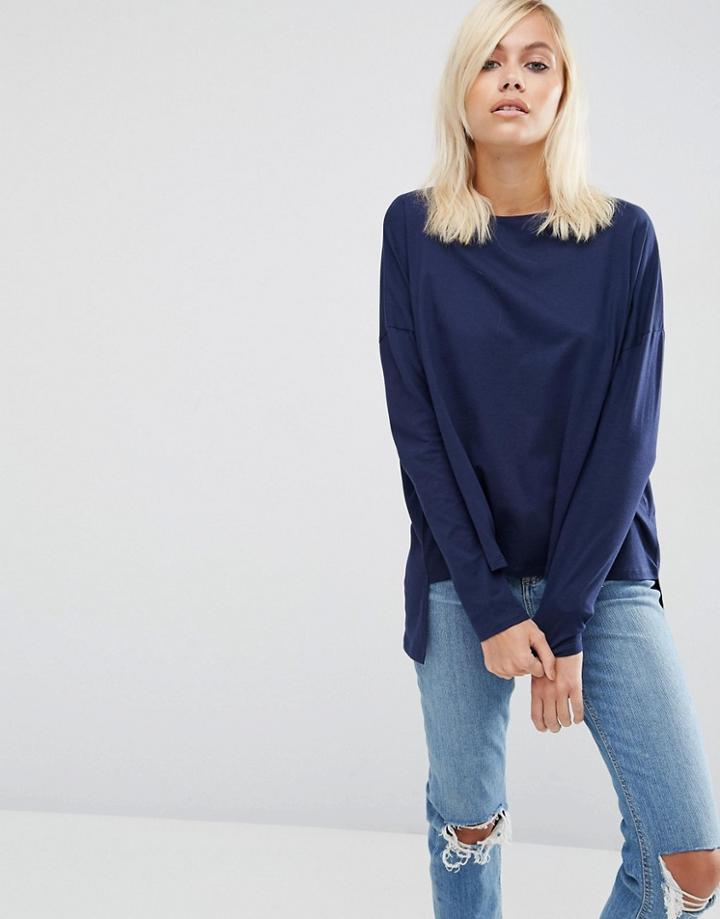 Asos Lightweight Sweatshirt - Navy