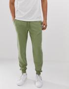 Asos Design Tapered Sweatpants In Khaki-green