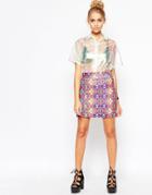 Jaded London Pink Festival Skirt - Multi