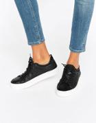 Selected Femme Donna Snake Leather Sneakers - Black