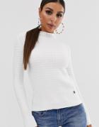 G-star Mock Neck Knit Sweater - White