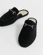 Asos Design Backless Mule Espadrilles In Black With Snaffle - Black