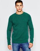 Asos Lambswool Rich Crew Neck Sweater - Green