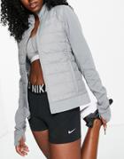 Nike Running Therma-fit Aerolayer Synthetic-fill Jacket In Gray