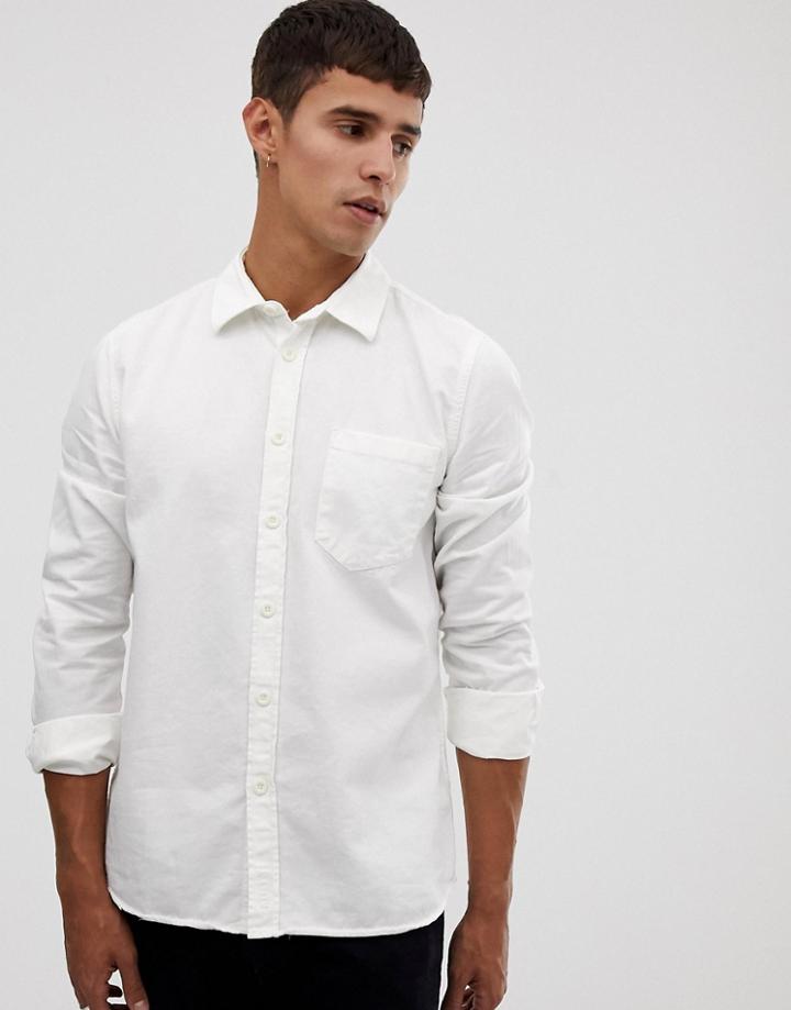 Nudie Jeans Co Henry Pigment Dye Shirt In Off White