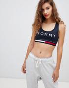Tommy Hilfiger Logo Crop Top In Navy - Navy