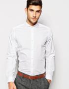 Asos White Shirt In Regular Fit With Cutaway Collar - White