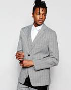 Rogues Of London Prince Of Wales Check Suit Jacket In Skinny Fit - Gray