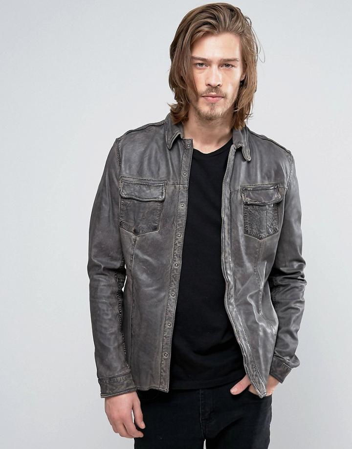 Goosecraft Leather Shirt - Black