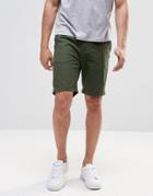 Pull & Bear Slim Fit Shorts In Green - Green
