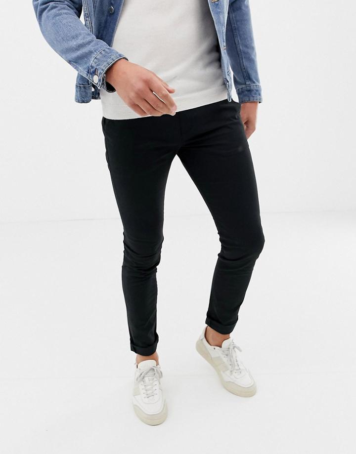 Farah Drake Skinny Fit Chino In Black - Black