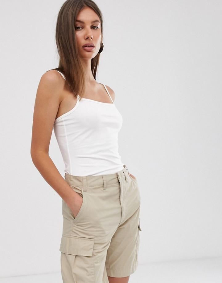 Weekday Square Neck Cami Top In White - White