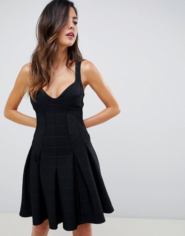 Asos Design Mini Bandage Skater Dress-black