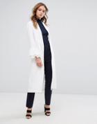 Helene Berman Longline Duster With Frill Sleeve - White