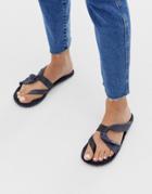Free People Bailey Leather Strappy Sandals-black