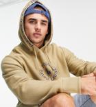 Polo Ralph Lauren X Asos Exclusive Collab Hoodie With Chest Circle Logo And Hood Logo Taping In Tan-brown