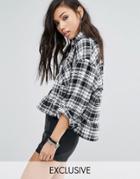 Milk It Vintage Checked Shirt With Peplum - Black