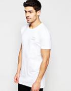 Selected Homme Longline T-shirt With Back Print - White