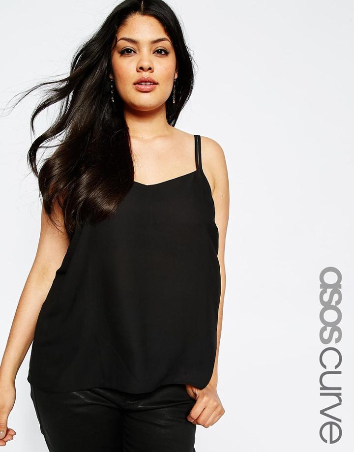 Asos Curve Cami Top With Double Strap - Black