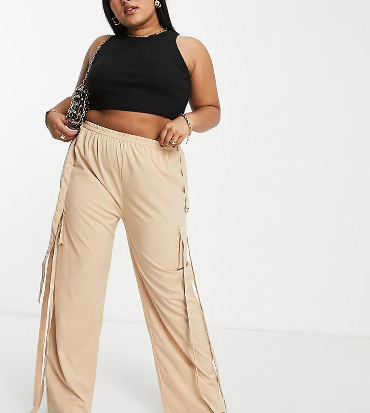 I Saw It First Utility Cargo Pants In Stone-neutral