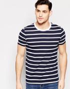 Asos Stripe T-shirt In White And Navy