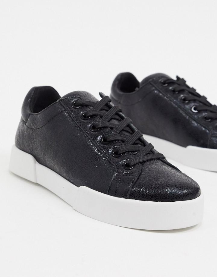 Kenneth Cole Kam Sneakers In White Leather-black