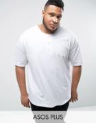 Asos Plus Oversized T-shirt With Baseball Styling In White - White