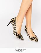 Dune Wide Fit Abbigail Leopard Pony Pumps - Multi